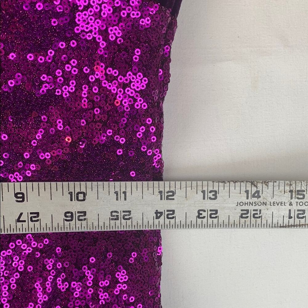 Capsulle size small Purple Sequin velour mini Dress party night boutique - Picture 7 of 12